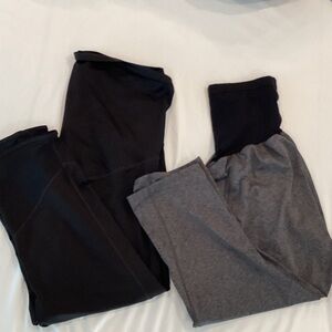 Motherhood Maternity Black and Gray Leggings
